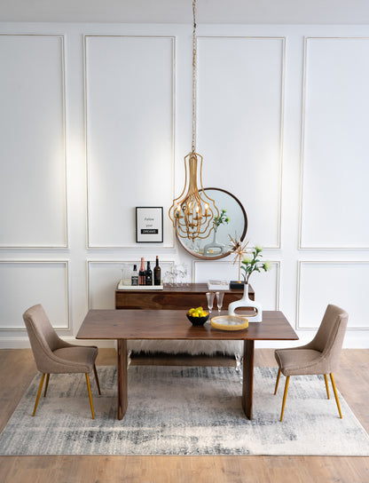 4-Light Iron Chandelier with Chain for Kitchen/Dining, 19.5in Square, 35in Height, 60W E12 Antique Gold