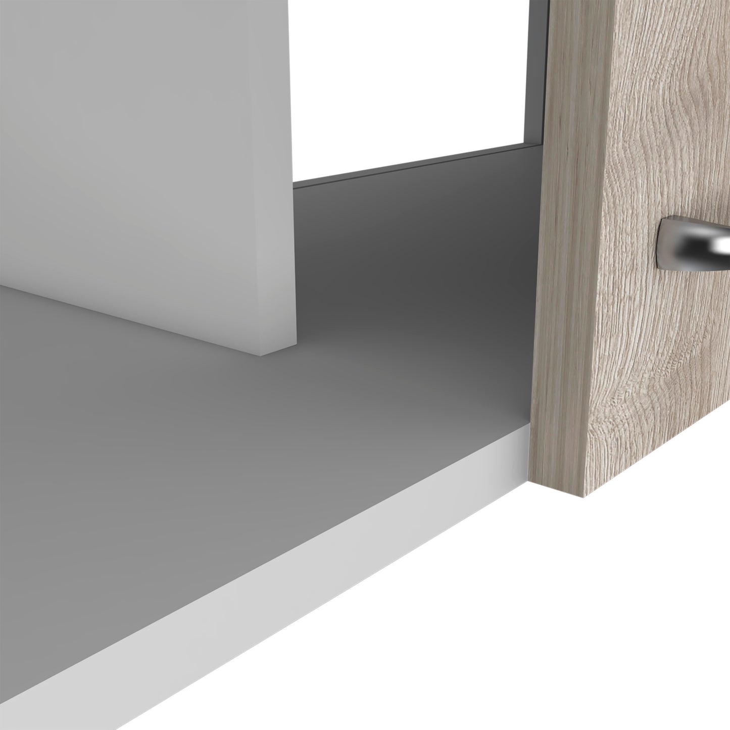 Contemporary Two-Door Oklahoma Wall Cabinet in White and Light Gray