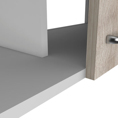 Contemporary Two-Door Oklahoma Wall Cabinet in White and Light Gray