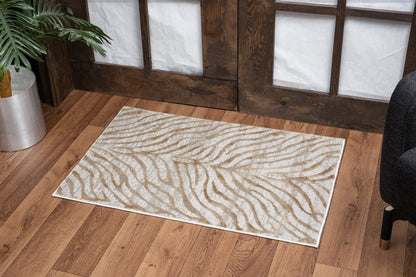 2 ft x 3 ft Polyester Area Rug, Low-Pile, Stain-Resistant, Kid and Pet Friendly, Living Room Gold