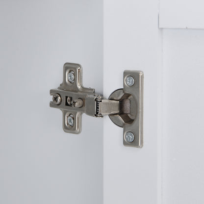 Rustic White Farmhouse Kitchen Island Set with Drop Leaf, 2 Stools, and Ample Storage