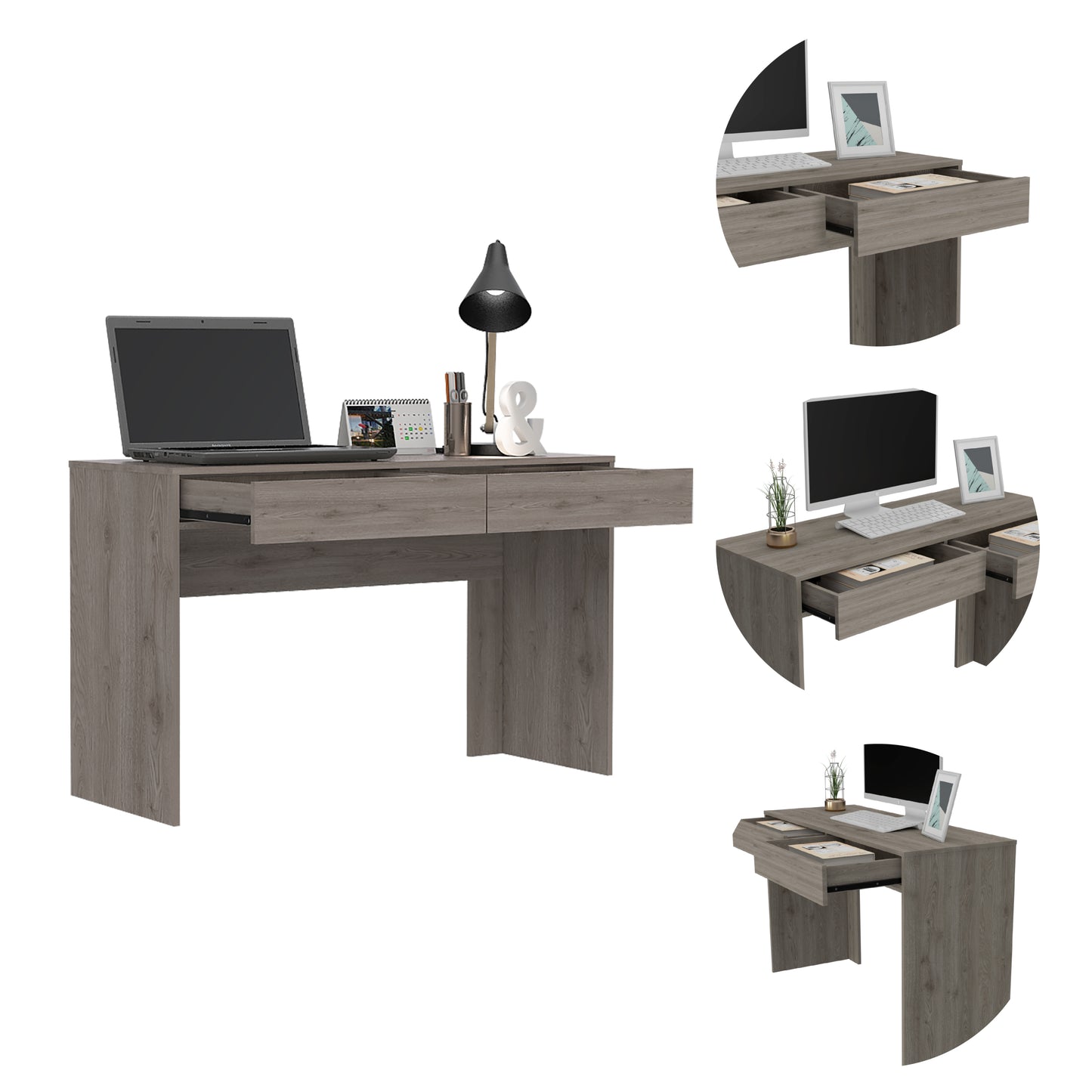 Acre Modern Computer Desk with Two Storage Drawers