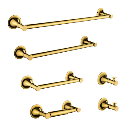 6 Piece Brass Bathroom Towel Rack Set Wall Mount