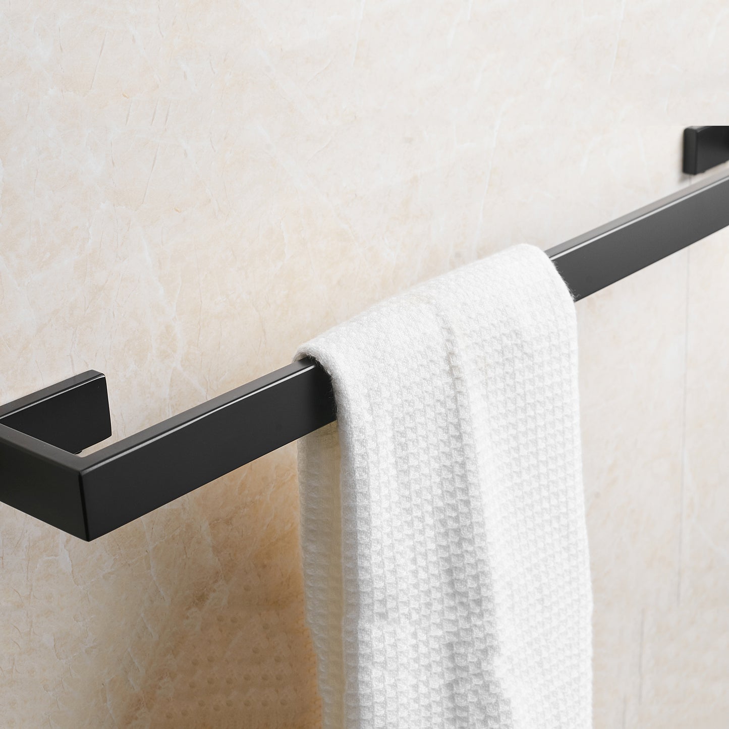 Bathroom Towel Bar, 24 Inch Towel Racks for Bathroom Wall Mounted, Heavy Duty Hand Towel Holder Organizer, Modern Home Towel Rod, Matte Black Single Bar