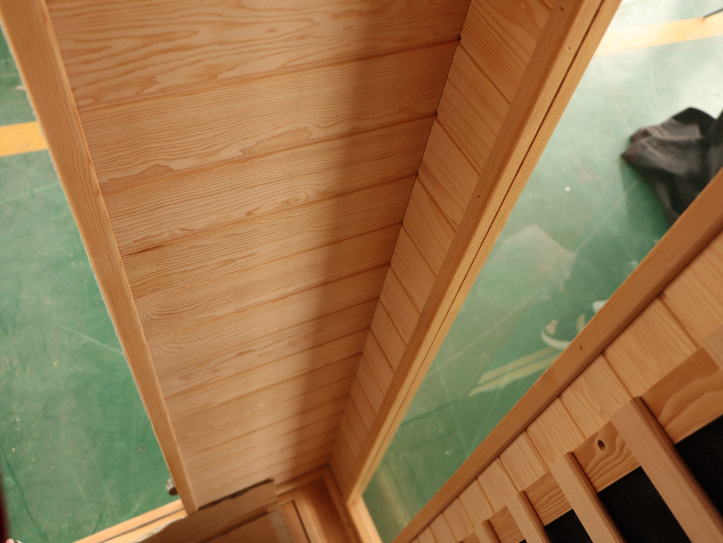 1-2 Person Far Infrared Home Sauna with Low EMF, LED Control Panel, Tempered Glass Door Natural Wood