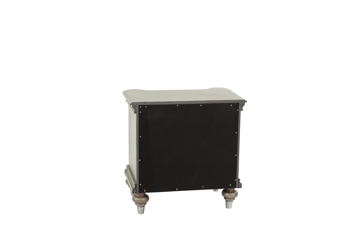 Luxury Classic Antique Silver / Champagne Finish 1pc Nightstand Storage Space Bedside Table Bedroom Furniture