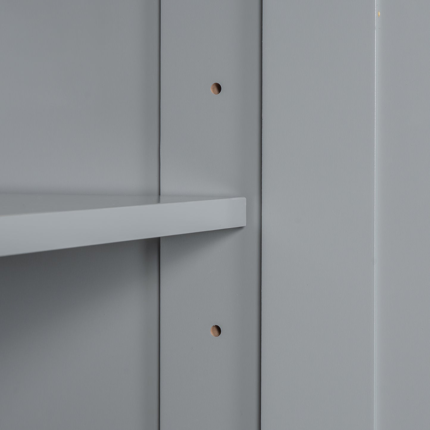 Tall Grey Storage Cabinet with Removable Laundry Hamper, Multi-Functional Upper Shelves and Cabinet Doors
