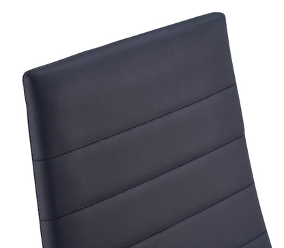 4-Person Dining Chair Set with PU Leather Upholstery, 16.5 x 16 x 38.6 in, 280 lb Capacity Black