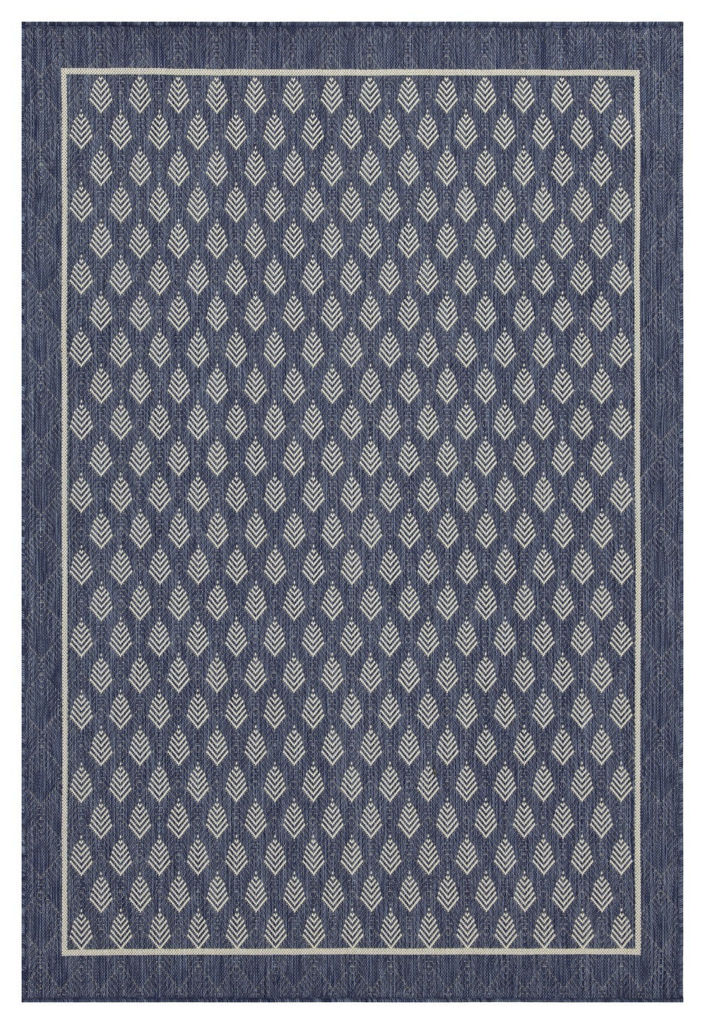 Indoor/Outdoor Area Rug, 2 ft 7 in x 7 ft 3 in, Flatweave Polypropylene, Weather-Resistant - Blue
