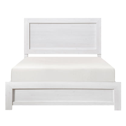Modern White Queen Panel Bed with Rustic Charm - Bed in a Box