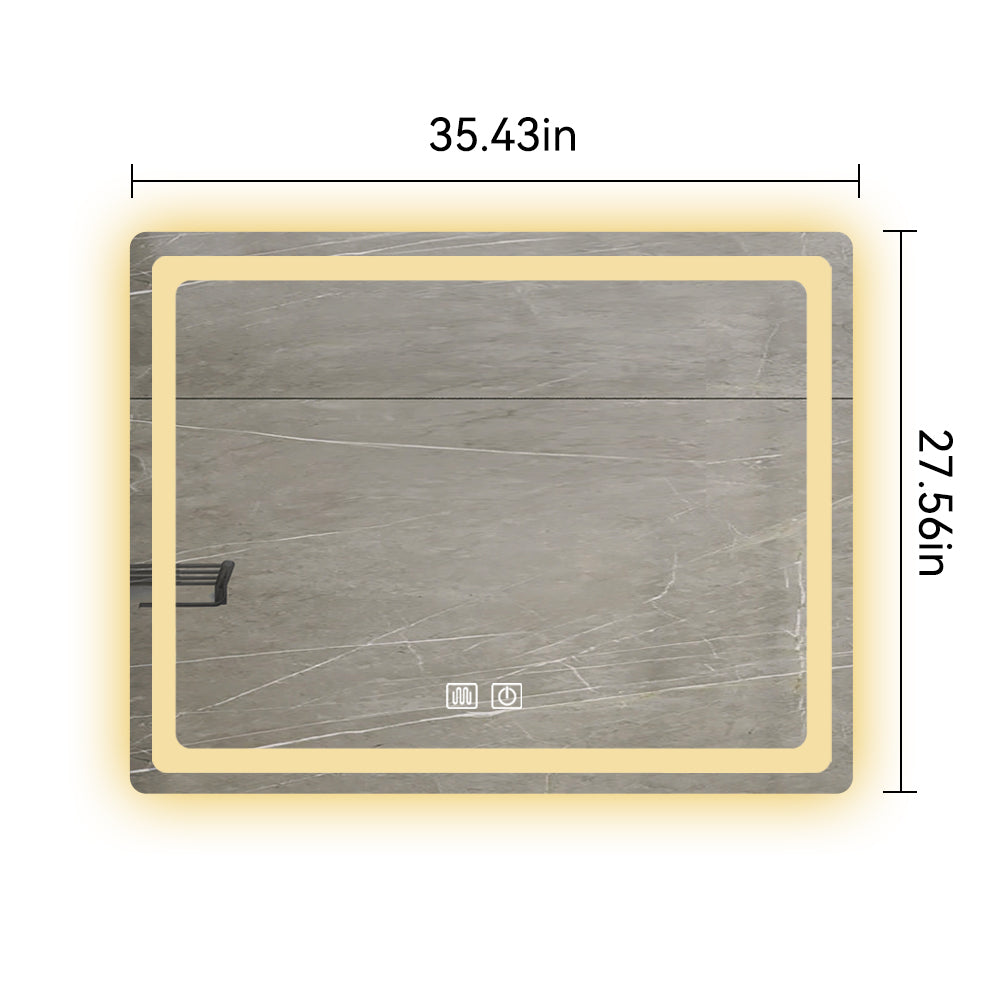 36-Inch LED Lighted Anti-Fog Bathroom Vanity Mirror in Crystal Finish with Smart Controls and Easy Installation