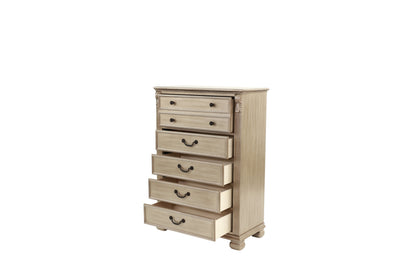 Elegant Antique Silver 5-Drawer Chest for Timeless Bedroom Storage
