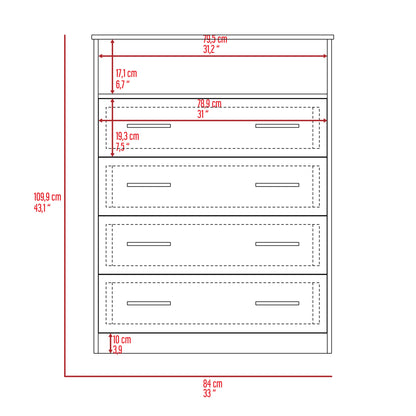 Dover Modern 4-Drawer Dresser in Tranquil Light Gray