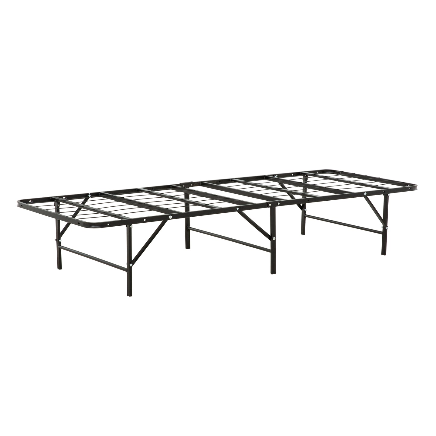 Twin XL Solid Metal Bed Frame with Strong Support and Under-Bed Storage - Black