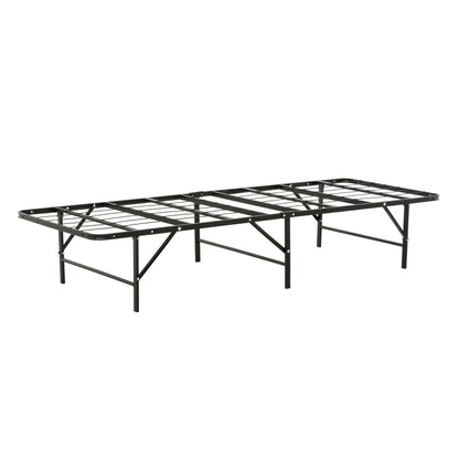 Twin XL Solid Metal Bed Frame with Strong Support and Under-Bed Storage - Black