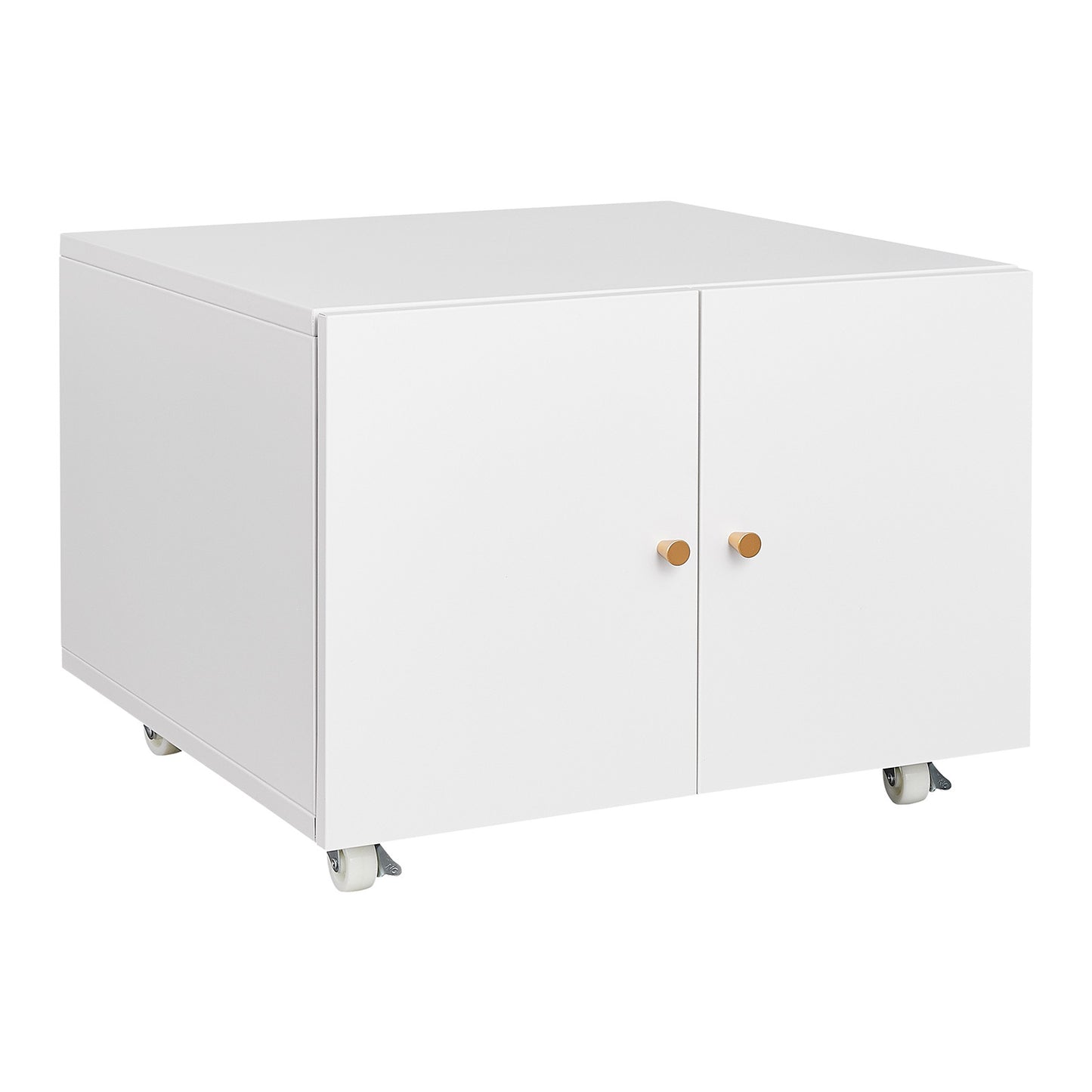 Versatile Mobile Copier Cabinet - White Steel 2-Door Printer and File Stand