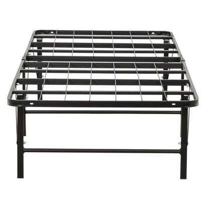 Twin XL Solid Metal Bed Frame with Strong Support and Under-Bed Storage - Black