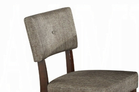 Set of 2 Armless Dining Side Chairs with Padded Seat and Back, Minimalist, Button-Back, Espresso finish