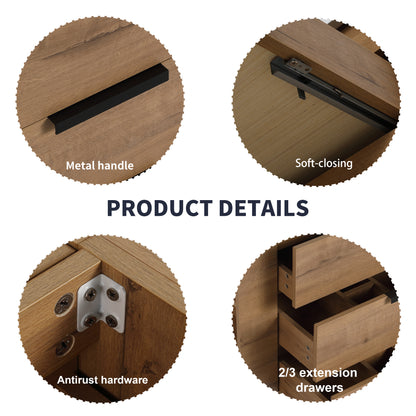 30-Inch Modern Wall-Mounted Bathroom Vanity with Soft Close Drawers and Adjustable Side Shelf