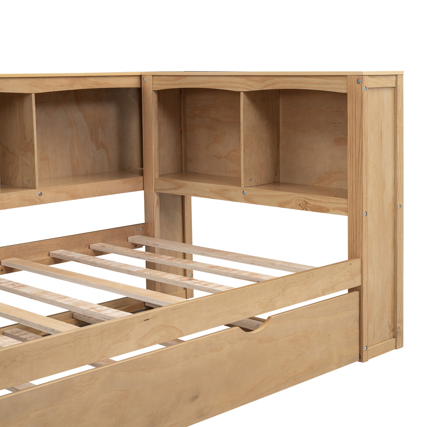 Twin Size Wooden Daybed with Trundle, Built-in Storage, and USB Charging Ports