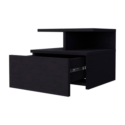 Augusta Floating Nightstand with 2-Tier Shelf and 1-Drawer