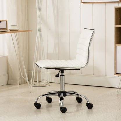 Fremo Chromel White Adjustable Faux Leather Air Lift Office Chair