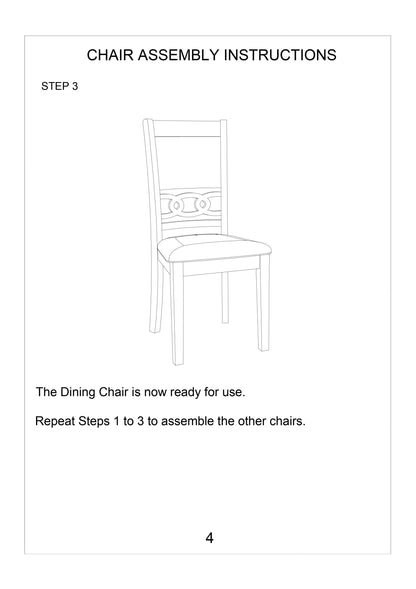 Set of 2 Cushioned Dining Room Side Chairs with Knot-Back, 18x22.5x38, Rubberwood MDF, Walnut Finish