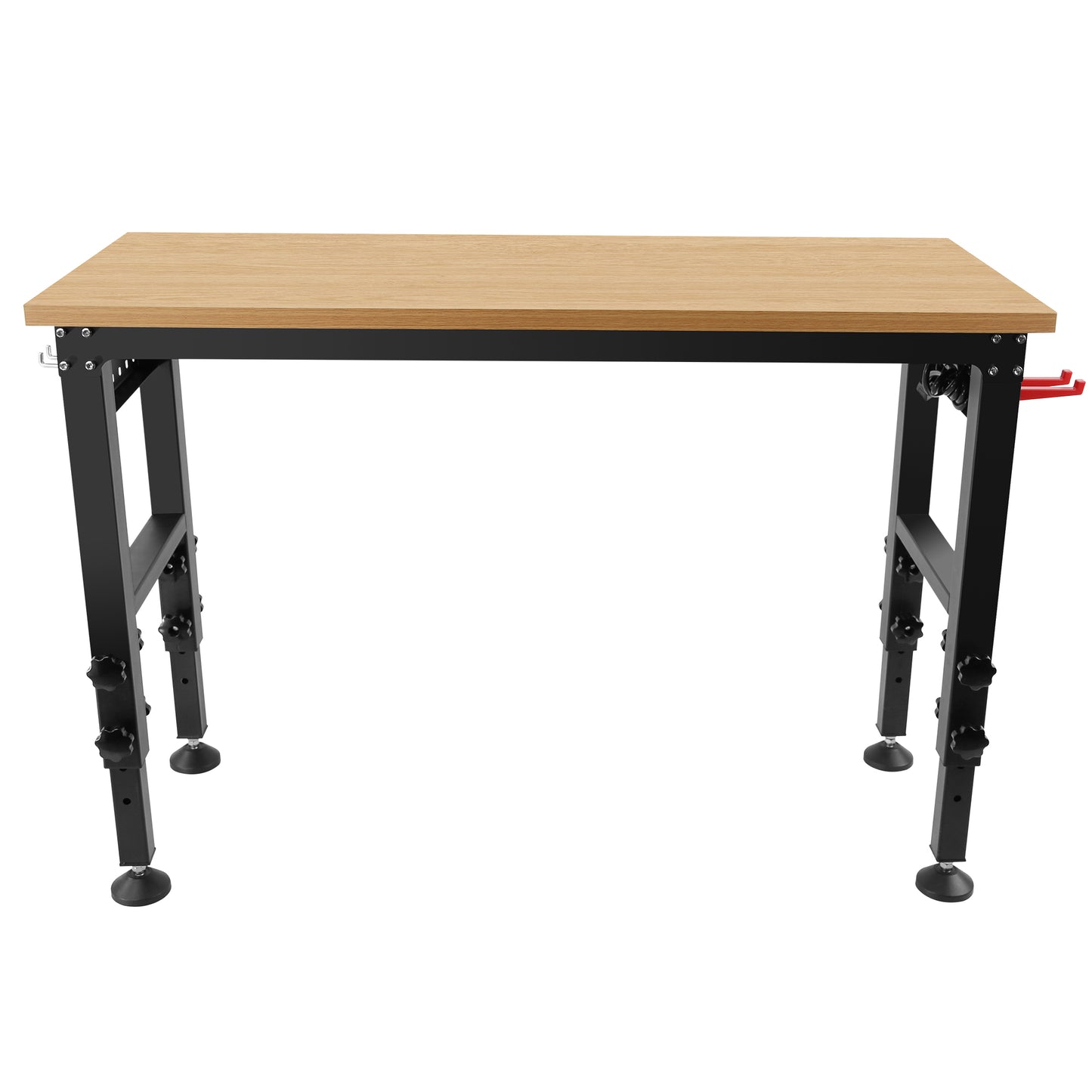 48" Versatile Adjustable Workbench with ETL Certified Power Outlets - Heavy-Duty Hardwood Table for Garage, Office, and Home Use
