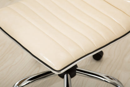 Beige Fremo Chromel Mid-Back Adjustable Air Lift Office Chair