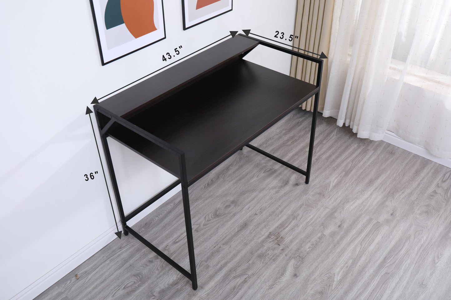 Narrow Black Console Table for Small Spaces – Modern Entryway, Sofa, and Hallway Table with Metal Frame for Living Room and Office