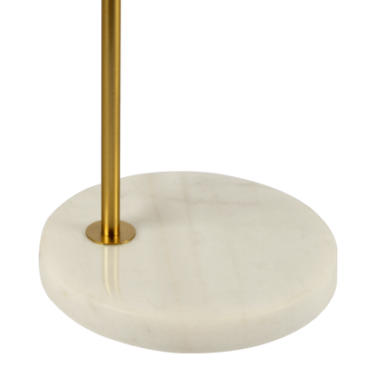 23-Inch Table Lamp with Clear Glass, Marble Base, Button Control, Ideal for Living Room Gold Brush Metal