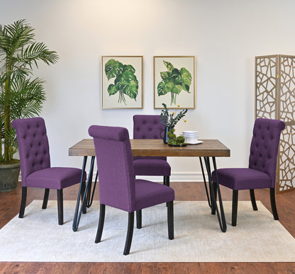 Hairpin Dining Table With Four Chairs Set Color Options