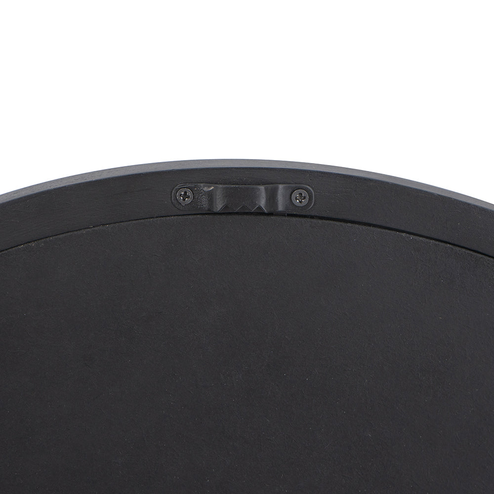 20" Round Black Wooden Frame Wall Mirror - Perfect for Living Room, Dining Area, Foyer, Bathroom, or Office Decor