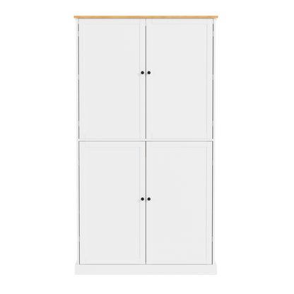 Elegant White Freestanding Kitchen Pantry with Adjustable Shelves and Built-in Drawers - 40.2x20x71.3 inches