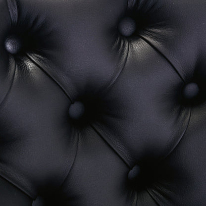 Modern Tufted Wood Dining Chair Set with PU Leather and Velvet Upholstery, Wood Legs, 2-Pcs Black/Orange