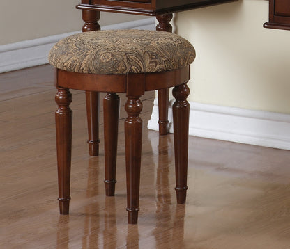 Contemporary Bedroom Vanity Set with Foldable Mirror, Drawer Storage, and Stool - Space-Saving Makeup Vanity Cherry