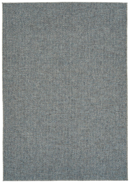 Rectangle Area Rug, 5 ft 3 in x 7 ft 6 in, Indoor/Outdoor, Textured, Polypropylene, Modern, Blue