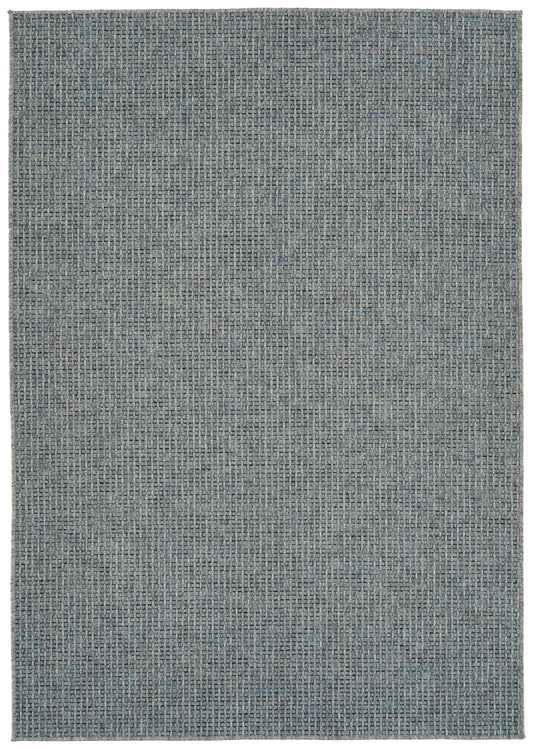 Rectangle Area Rug, 5 ft 3 in x 7 ft 6 in, Indoor/Outdoor, Textured, Polypropylene, Modern, Blue