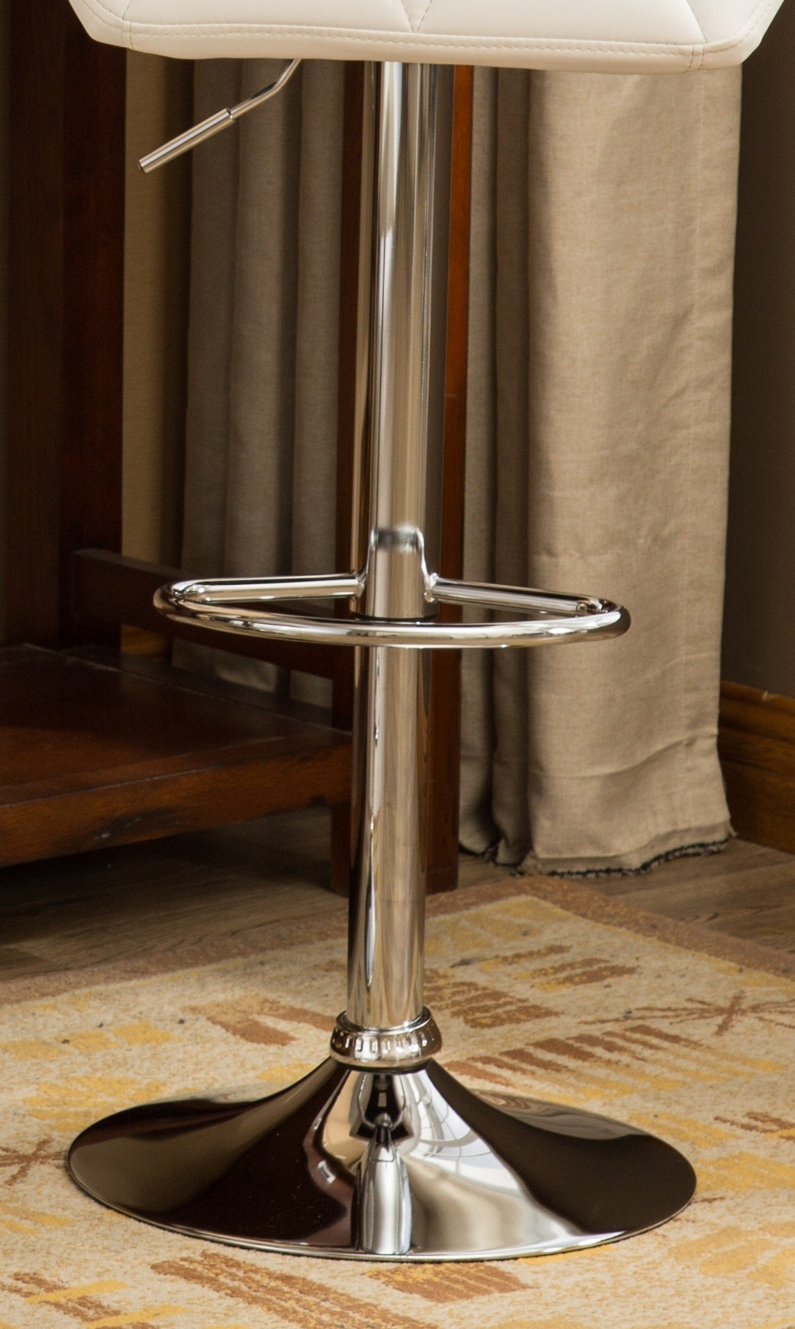 Glasgow Tufted Adjustable Height Bar Stools Set Of 2 White