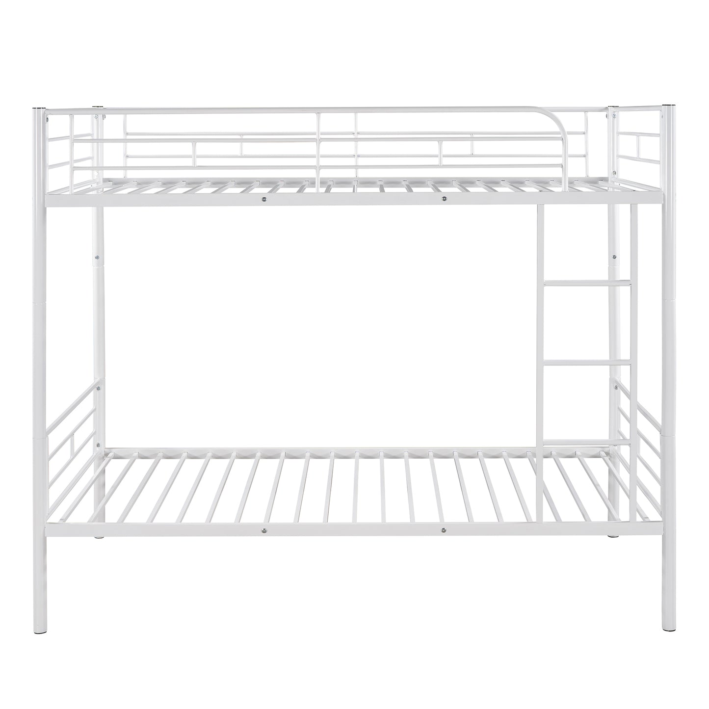 Stylish White Twin Over Twin Metal Bunk Bed for Space-Saving Solutions