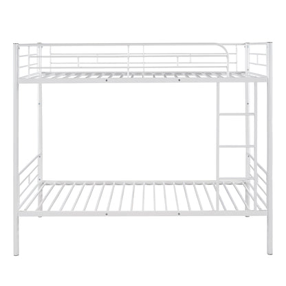 Stylish White Twin Over Twin Metal Bunk Bed for Space-Saving Solutions