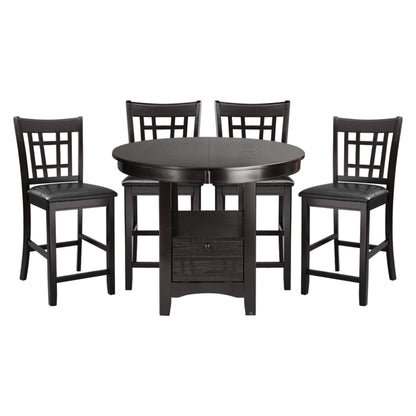 Counter Height Dining Set Five Piece Table Leaf Dark Cherry