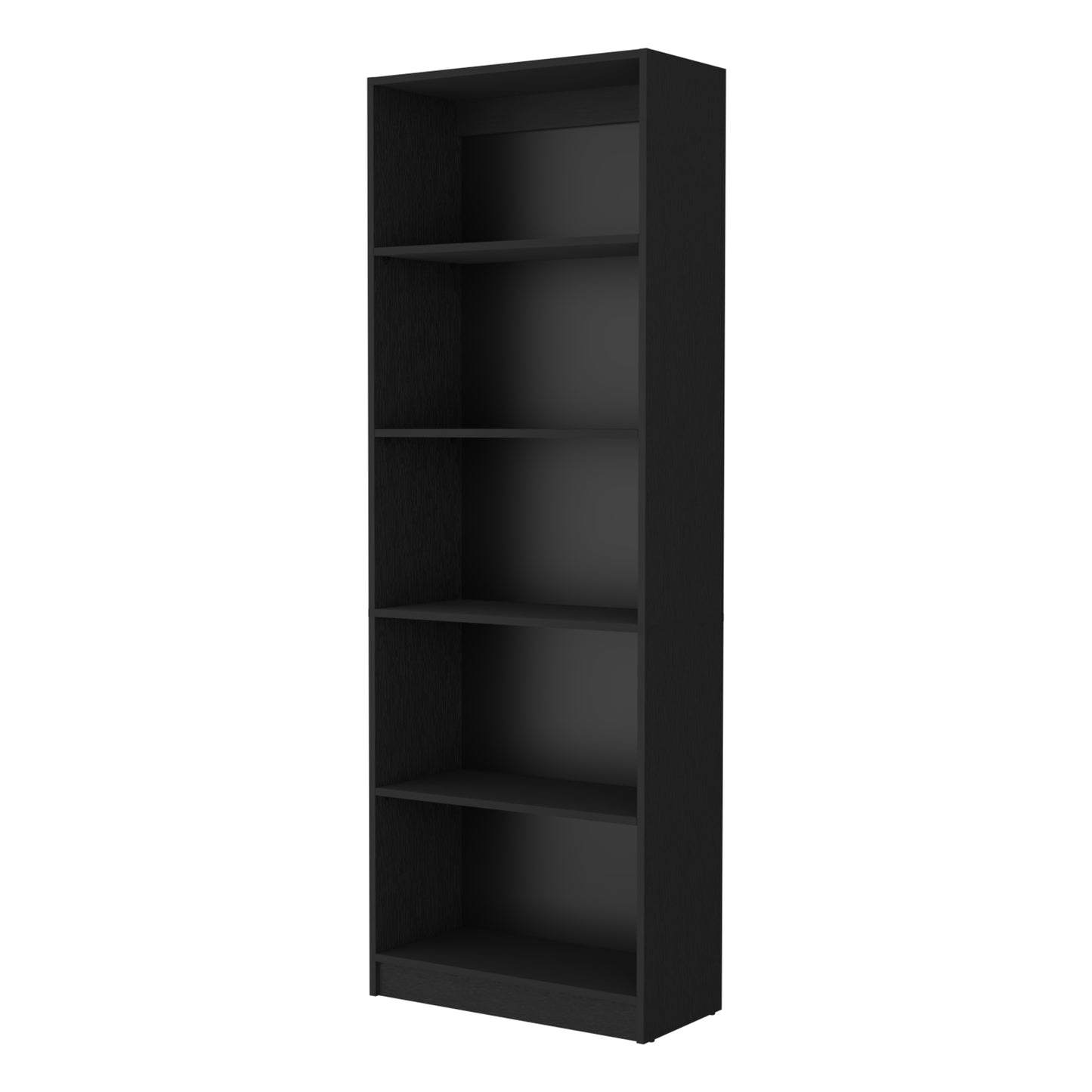 Modern Black 4-Tier Bookcase with Versatile Storage Solutions