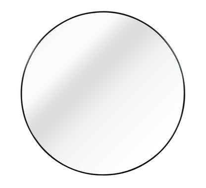 Classic 16-Inch Black Round Metal Bathroom Mirror