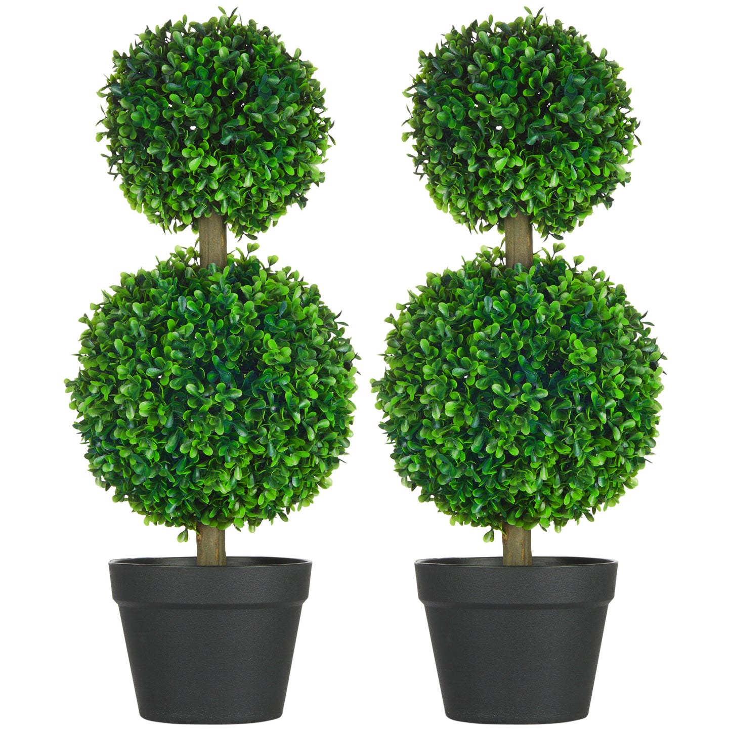 Artificial Boxwood Topiary Tree in Nursery Pot, 23.5-Inch Tall, Indoor/Outdoor Decor, Green