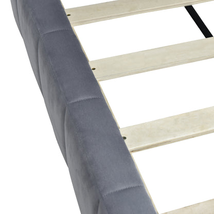 Elegant Gray Velvet Full Size Daybed/Sofa Bed Frame