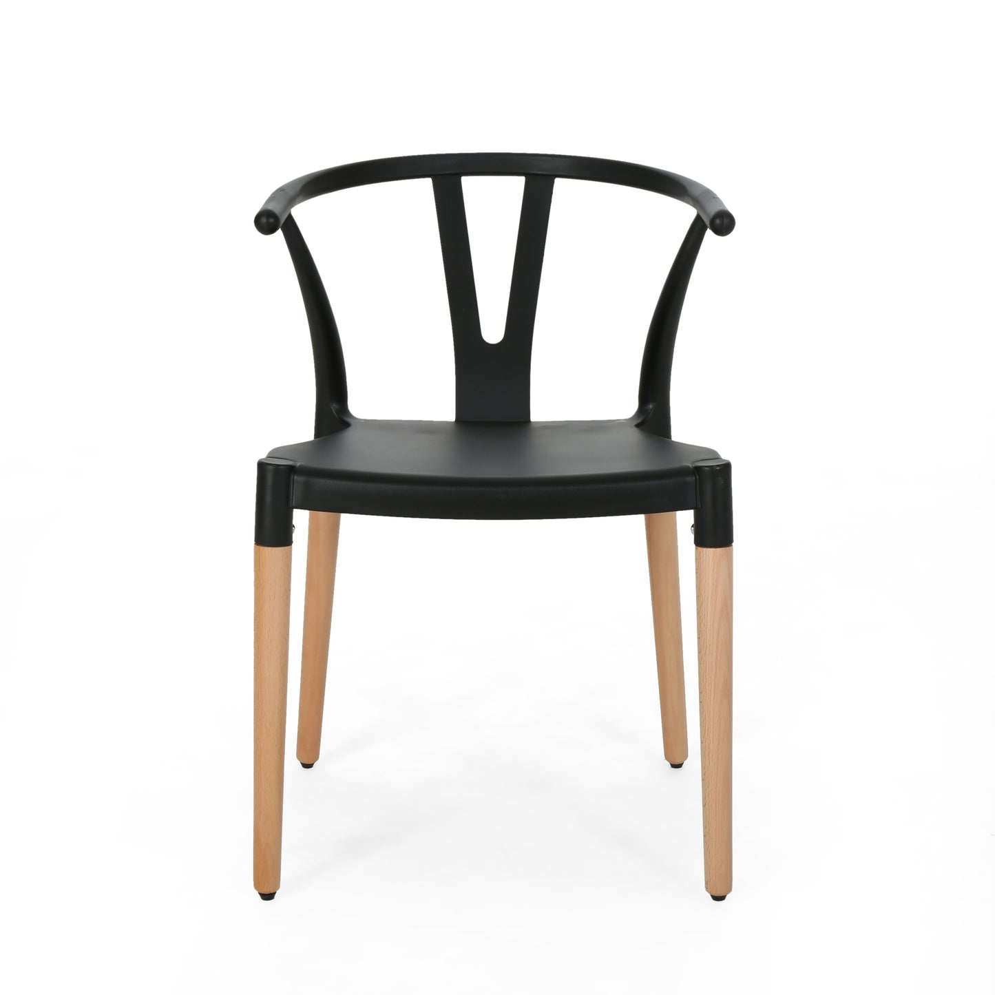 2-Pack Plastic Dining Chairs, 20 x 22 x 29 in, Polypropylene, Modern Minimalist, Lightweight, Black