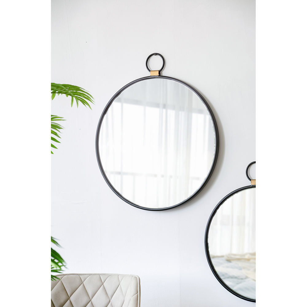 Contemporary Black Framed 24" x 27" Wall Mirror - Minimalist Accent for Any Room