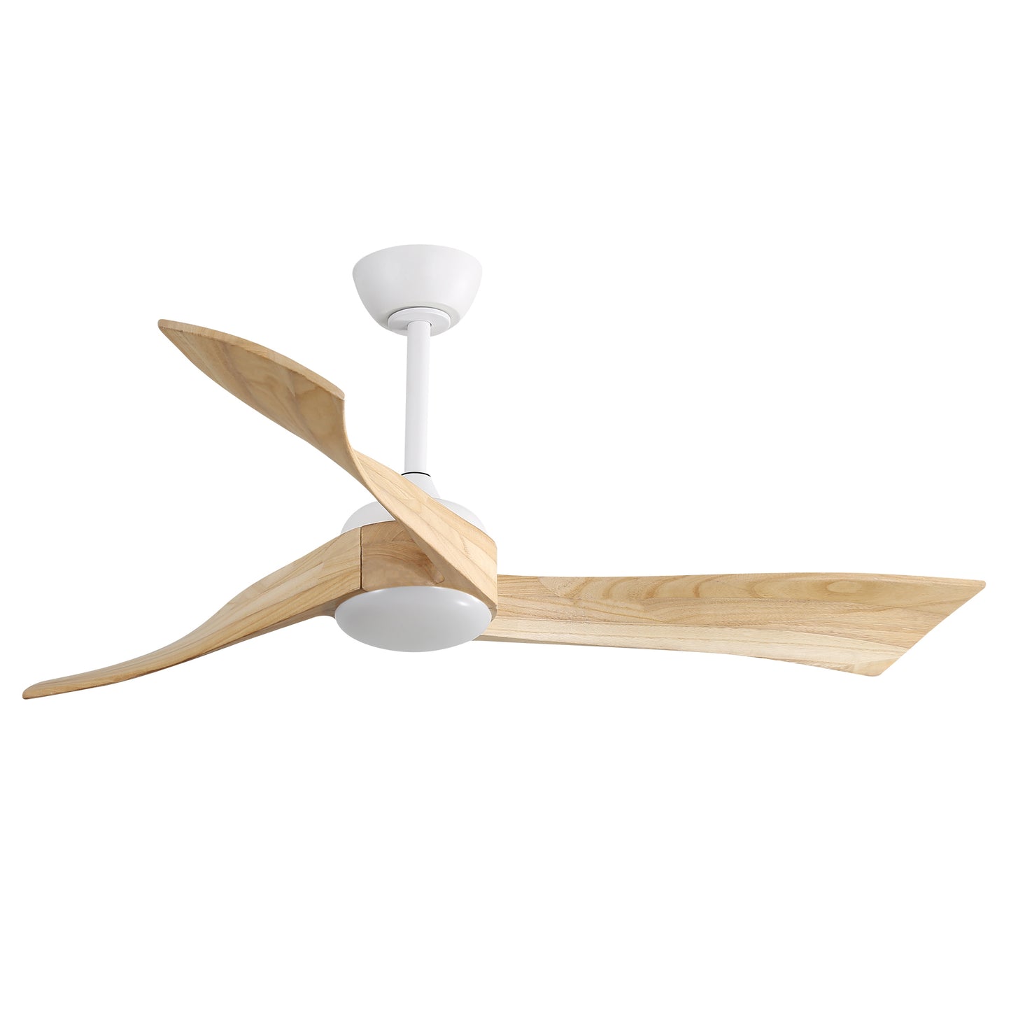 52-Inch Modern Minimalist Ceiling Fan with Light, 6-Speed Remote, DC Motor, Reversible, Matte White