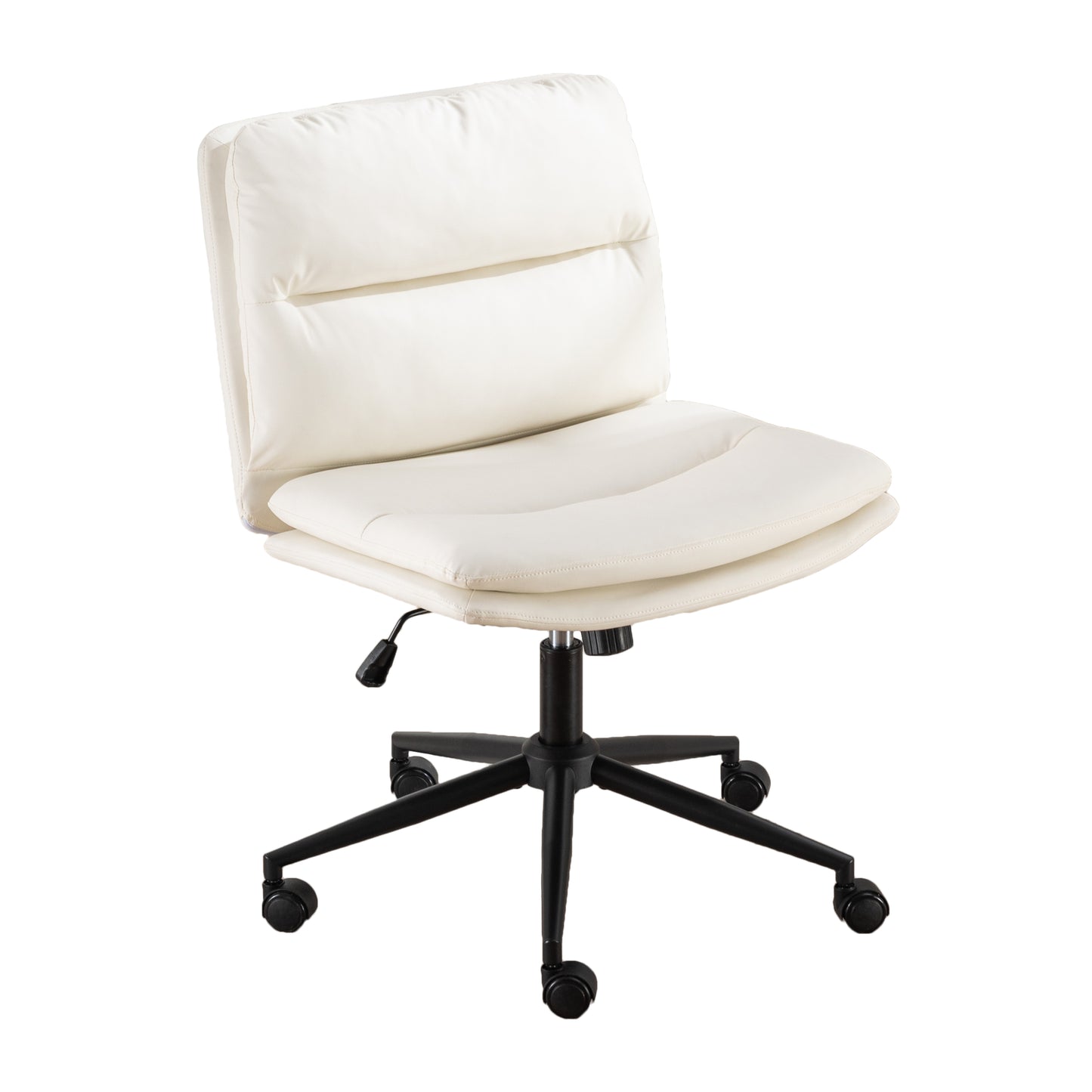 Modern Ergonomic 360° Swivel Criss-Cross Chair with Plush Seat in White